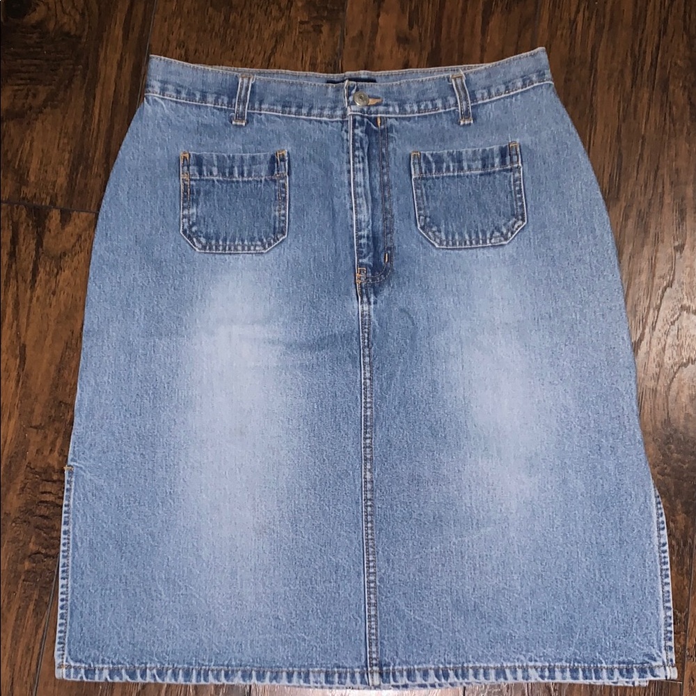 Sonoma Blue Casual Knee-Length Pencil Skirt